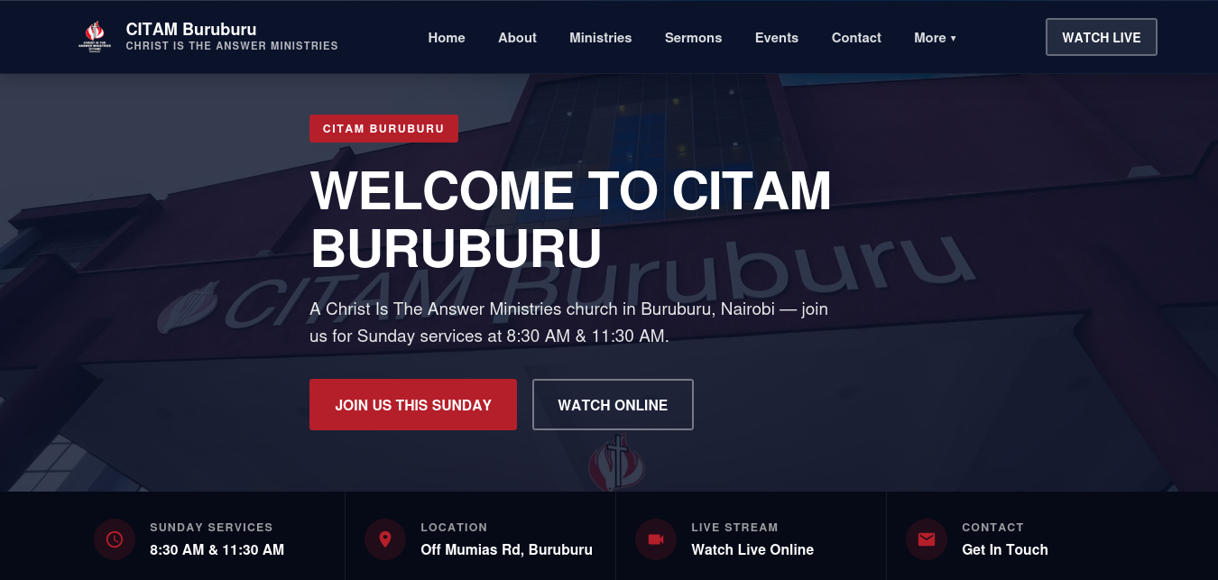 CITAM Buruburu website preview