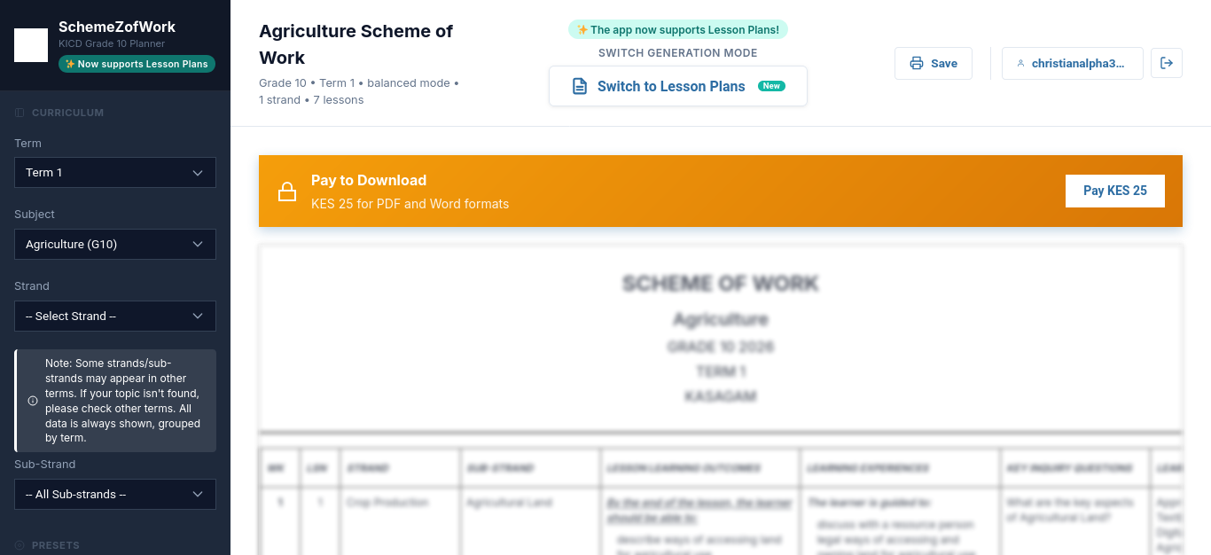 Scheme of Work